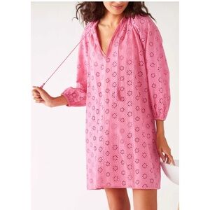 MerSea Daisy Eyelet Cover Up Dress in Pink
